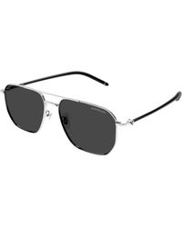 Montblanc - Mb0367Sa 002 Sunglasses Metal Pilot - Lyst