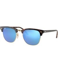 Ray-Ban - Sunglasses Unisex Clubmaster Flash Lenses - Tortoise Frame Blue Lenses 49-21 - Lyst