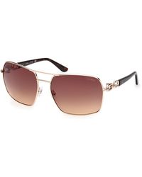 Guess - Gu00159 33F Sunglasses Metal Squared Normal - Lyst