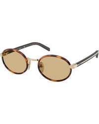 Prada - Pr B56S 21E10R Sunglasses Steel Round Normal - Lyst