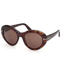 Tom Ford - Ft1423 Elodie-02 52E Sunglasses Acetate Round Normal - Lyst