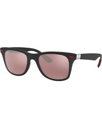 Ray-Ban - Sunglasses Man Rb4195m Scuderia Ferrari Collection - Black Frame Silver Lenses Polarized 52-20 - Lyst