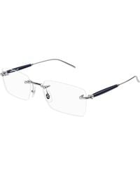 Montblanc - Mb0411O 004 Optical Frames Metal Transparent Squared - Lyst