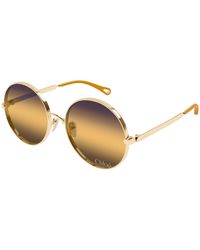 Chloé - Ch0321S 001 Sunglasses Metal Round Nuanced - Lyst