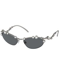 Swarovski - Sk7016 400987 Sunglasses Metal Round Normal - Lyst