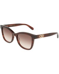Ferragamo - Sf2108S 656 Sunglasses Acetate Squared Normal - Lyst
