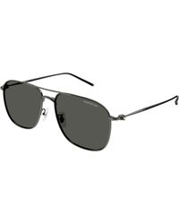 Montblanc - Mb0417Sa 002 Sunglasses Titanium Pilot - Lyst