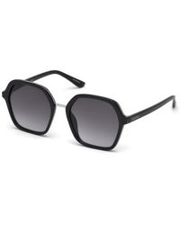 Guess - Gu7557 01B Sunglasses Injected Smoke Geometric Normal Shaded - Lyst