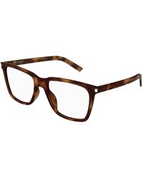 Saint Laurent - Sl 717 Slim 003 Optical Frames Acetate Transparent Squared - Lyst