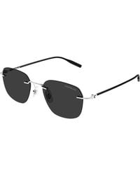 Montblanc - Mb0430S 001 Sunglasses Metal Squared - Lyst