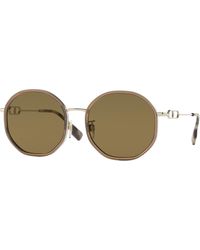 Burberry - Be3127D 110973 Sunglasses Steel Geometric Normal - Lyst