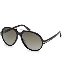 Tom Ford - Ft1210 Aalto 01B Sunglasses Acetate Smoke Pilot Normal - Lyst