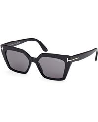 Tom Ford - Ft1030 Winona 01D Sunglasses Acetate Smoke Cat Eye Polarized - Lyst