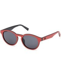 Timberland - Tb00077 67D Sunglasses Injected Smoke Round Polarized - Lyst