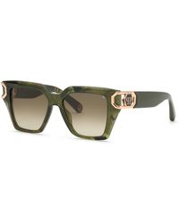 Philipp Plein - Spp213M Plein Hera 0Vad Sunglasses Acetate Squared Normal Nuanced - Lyst