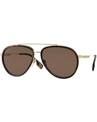 Burberry - Be3125 Oliver 101773 Sunglasses Metal Pilot Normal - Lyst