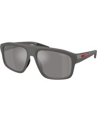 Prada Linea Rossa - Ps B02S 16X7W1 Sunglasses Injected Geometric Mirror - Lyst