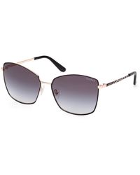 Guess - Gu00149 02B Sunglasses Metal Smoke Squared Normal - Lyst