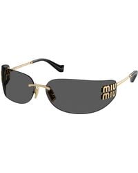 Miu Miu - Mu A51S 5Ak5S0 Sunglasses Metal Squared Normal - Lyst