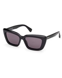 Max Mara - Mm0171 Elizabeth 01A Sunglasses Acetate Smoke Cat Eye Normal - Lyst