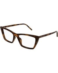 Saint Laurent - Sl 737 Mica Thin Opt 003 Optical Frames Acetate Transparent Squared - Lyst
