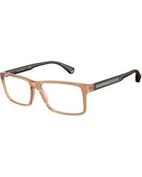Emporio Armani - Ea3038 5044 Optical Frames Peek Transparent Squared Normal - Lyst