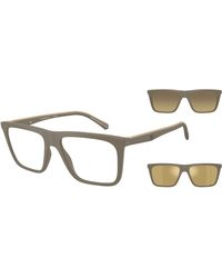 Emporio Armani - Ea4258 54371W Sunglasses Injected Transparent Squared Normal - Lyst