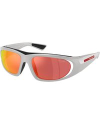 Prada Linea Rossa - Ps B03S 14Z04U Sunglasses Injected Geometric Normal Mirrored - Lyst