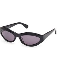 MAX&Co. - Mo0136 01A Sunglasses Acetate Smoke Round Normal - Lyst