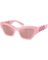 Swarovski - Sk6021 2001E4 Sunglasses Acetate Geometric Mirrored Mirror - Lyst