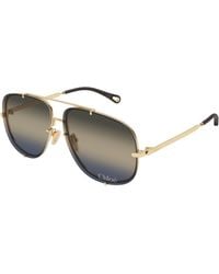 Chloé - Ch0348S 005 Sunglasses Metal Pilot Nuanced - Lyst