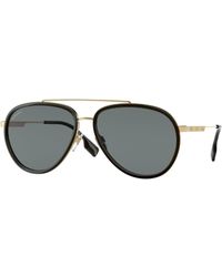 Burberry - Be3125 Oliver 101781 Sunglasses Metal Pilot Polarized - Lyst