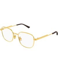 Bottega Veneta - Bv1521Oj 001 Montature Da Vista Metallo Trasparente Squadrata - Lyst