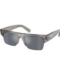 Prada - Pr D12Su 16Z30Z Sunglasses Acetate Squared Normal Mirrored - Lyst