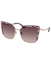 BVLGARI - Bv6179 201467 Sunglasses Metal Butterfly Mirrored Shaded - Lyst