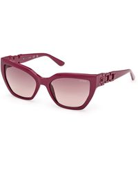 Guess - Gu00264 81T Sunglasses Injected Bordeaux Cat Eye Normal - Lyst