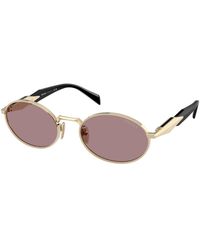 Prada - Pr 65Zs Zvn20I Sunglasses Metal Round Normal - Lyst