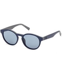 Timberland - Tb00077 91D Sunglasses Injected Smoke Round Polarized - Lyst