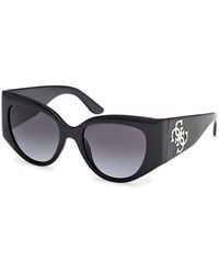Guess - Gu00202 01B Sunglasses Injected Smoke Cat Eye Normal - Lyst
