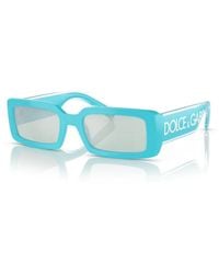 Dolce & Gabbana - Dg6187 334665 Sunglasses Plastic Squared Mirrored - Lyst