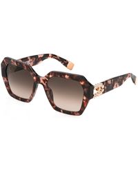 Furla - Sfu880S 0Xap Sunglasses Acetate Geometric Normal Shaded - Lyst
