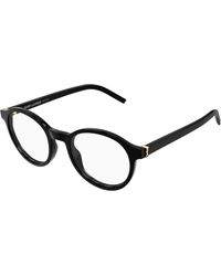 Saint Laurent - Sl M163 001 Optical Frames Acetate Transparent Round Antiriflesso - Lyst