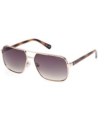 Guess - Gu00119 32B Sunglasses Metal Smoke Squared Normal - Lyst