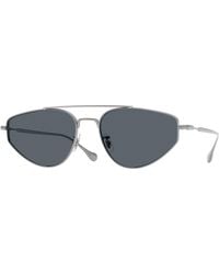 Oliver Peoples - X Jil Sander Ov1371St Edition 5 5036R5 Sunglasses Titanium Geometric Normal - Lyst