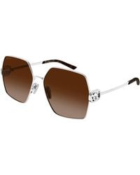 Gucci - Gg2163S 003 Sunglasses Metal Squared - Lyst