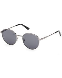 Guess - Gu00237 08A Sunglasses Metal Smoke Round Normal - Lyst