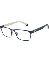 Emporio Armani - Ea1105 3018 Optical Frames Metal Transparent Squared Normal - Lyst