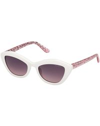 Guess - Gu00229 21B Sunglasses Injected Smoke Geometric Normal - Lyst