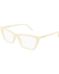Saint Laurent - Sl 737 Mica Thin Opt 008 Optical Frames Acetate Transparent Squared - Lyst