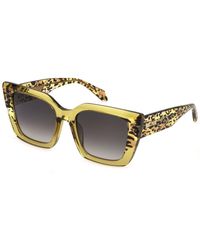 Just Cavalli - Sjc099V 06A9 Sunglasses Acetate Smoke Squared Normal Shaded - Lyst